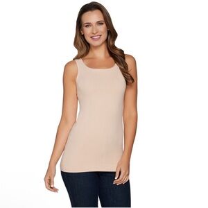 Spanx Seamless Long Line Tank Opaque Nude ShapeWear Size Small Medium